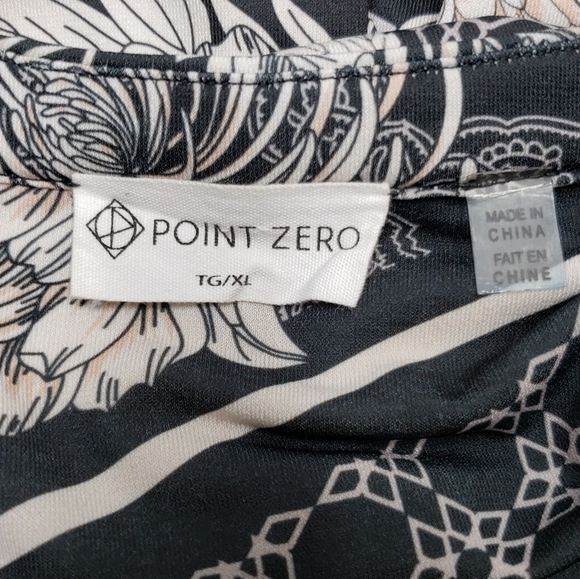 Point Zero Floral 1/4 Zip Long Sleeve Top Pullover Neutral Women's Size XL - Picture 10 of 14